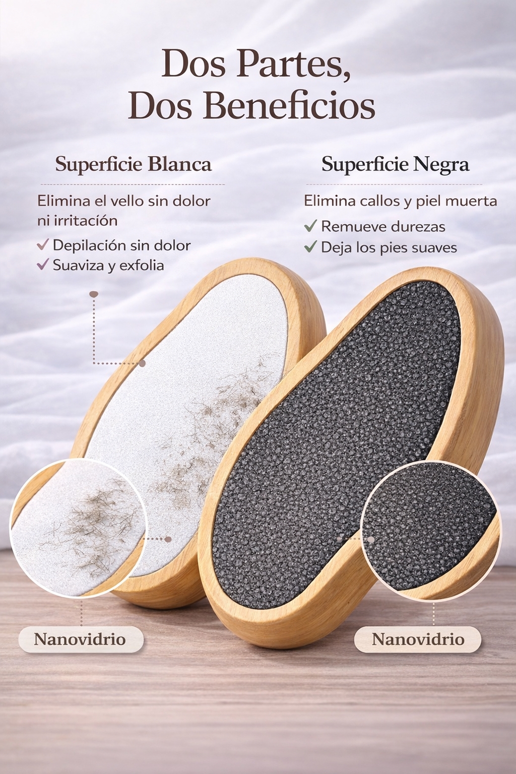 Lima de Nanovidrio 2 en 1 - Piel Suave en Segundos